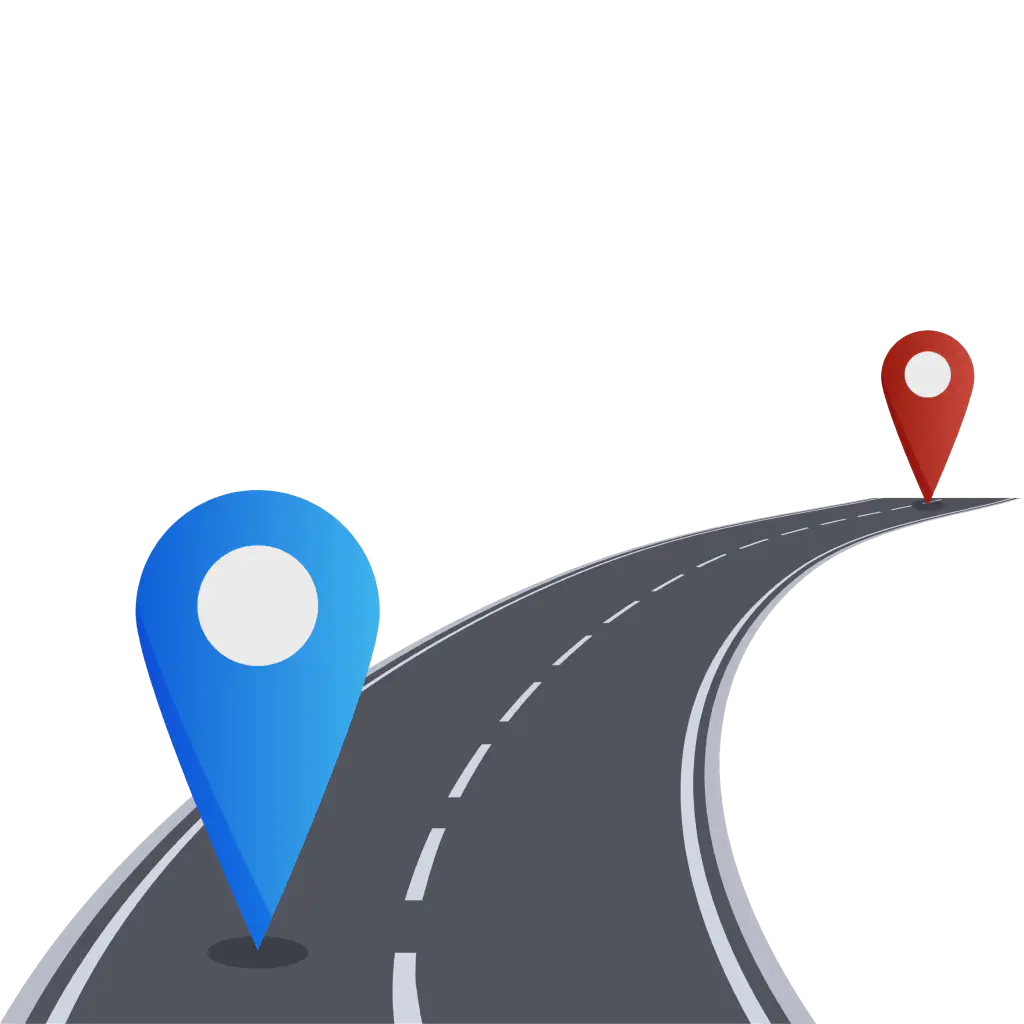 A road with a starting point and an endpoint in the distance.
