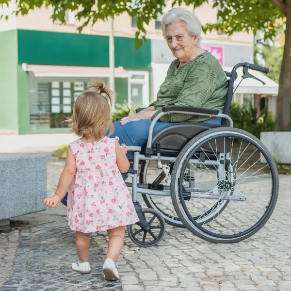 Grandmother spending time with her grandchild